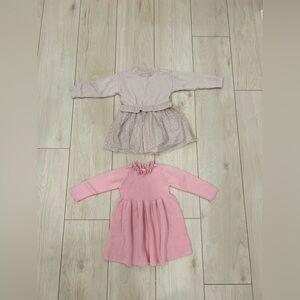 BABY GAP Set 2 Girl Long Sleeve Ribbed knit Dresses Size 2T